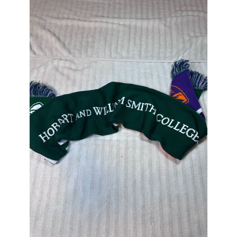 Hobart William Smith Colleges Scarf Statesmen Herons Knit Acrylic Green